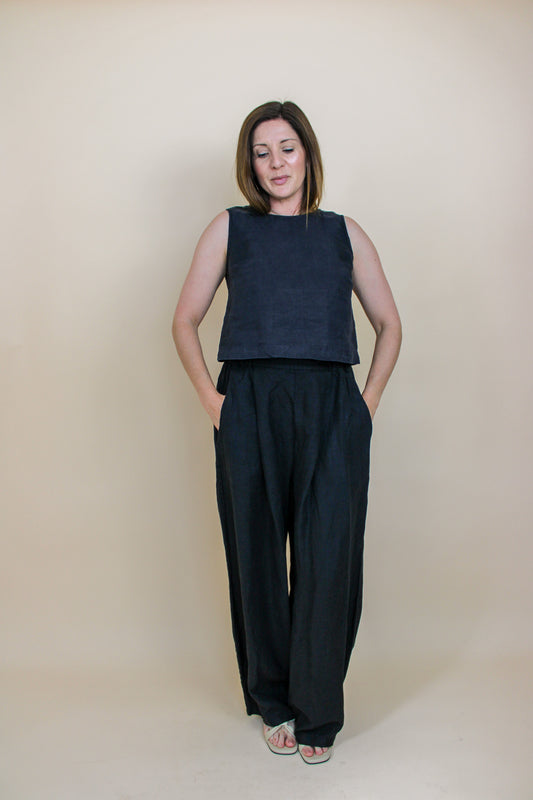 BEYOND NINE Esme Linen Top Size XS (UK 10)