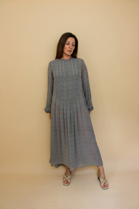 MIH JEANS Ditsy Floral Long Sleeve Silk Maxi Dress Size M
