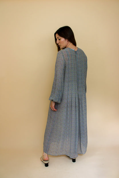MIH JEANS Ditsy Floral Long Sleeve Silk Maxi Dress Size M