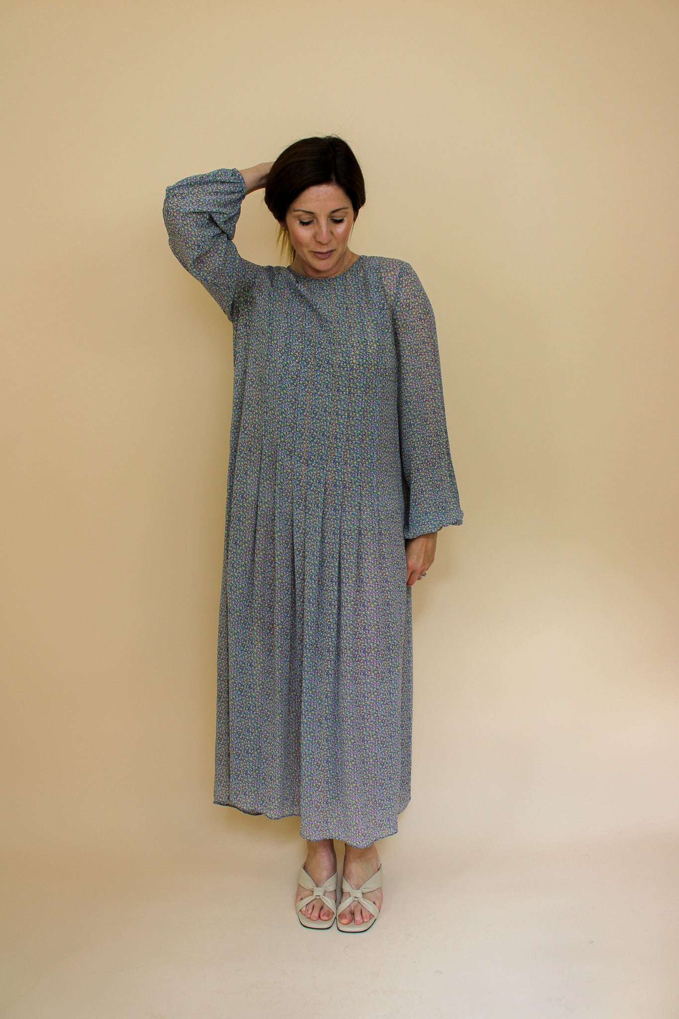 MIH JEANS Ditsy Floral Long Sleeve Silk Maxi Dress Size M
