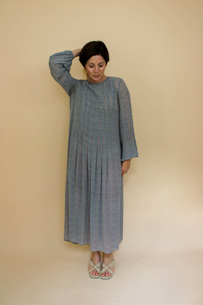 MIH JEANS Ditsy Floral Long Sleeve Silk Maxi Dress Size M