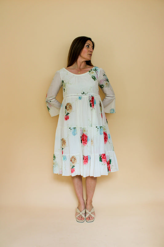 ATHENA PROCOPIOU long sleeve floral midi dress Size 1