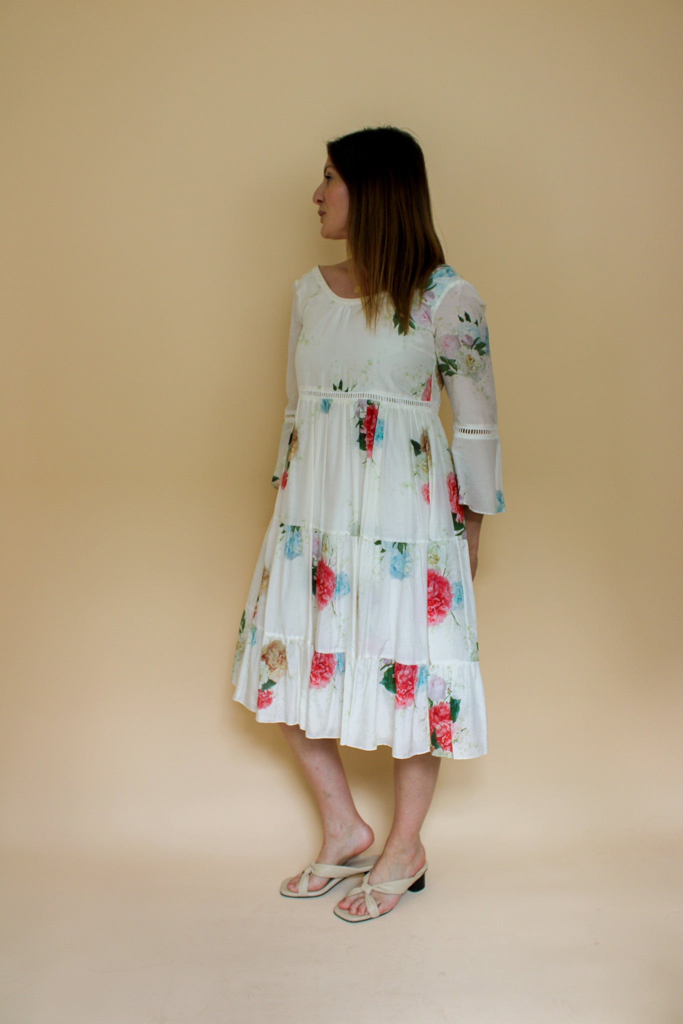 ATHENA PROCOPIOU long sleeve floral midi dress Size 1