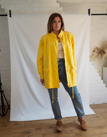 VINTAGE DANNIMAC Yellow Rain Jacket UK 8-12