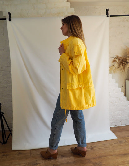 VINTAGE DANNIMAC Yellow Rain Jacket UK 8-12