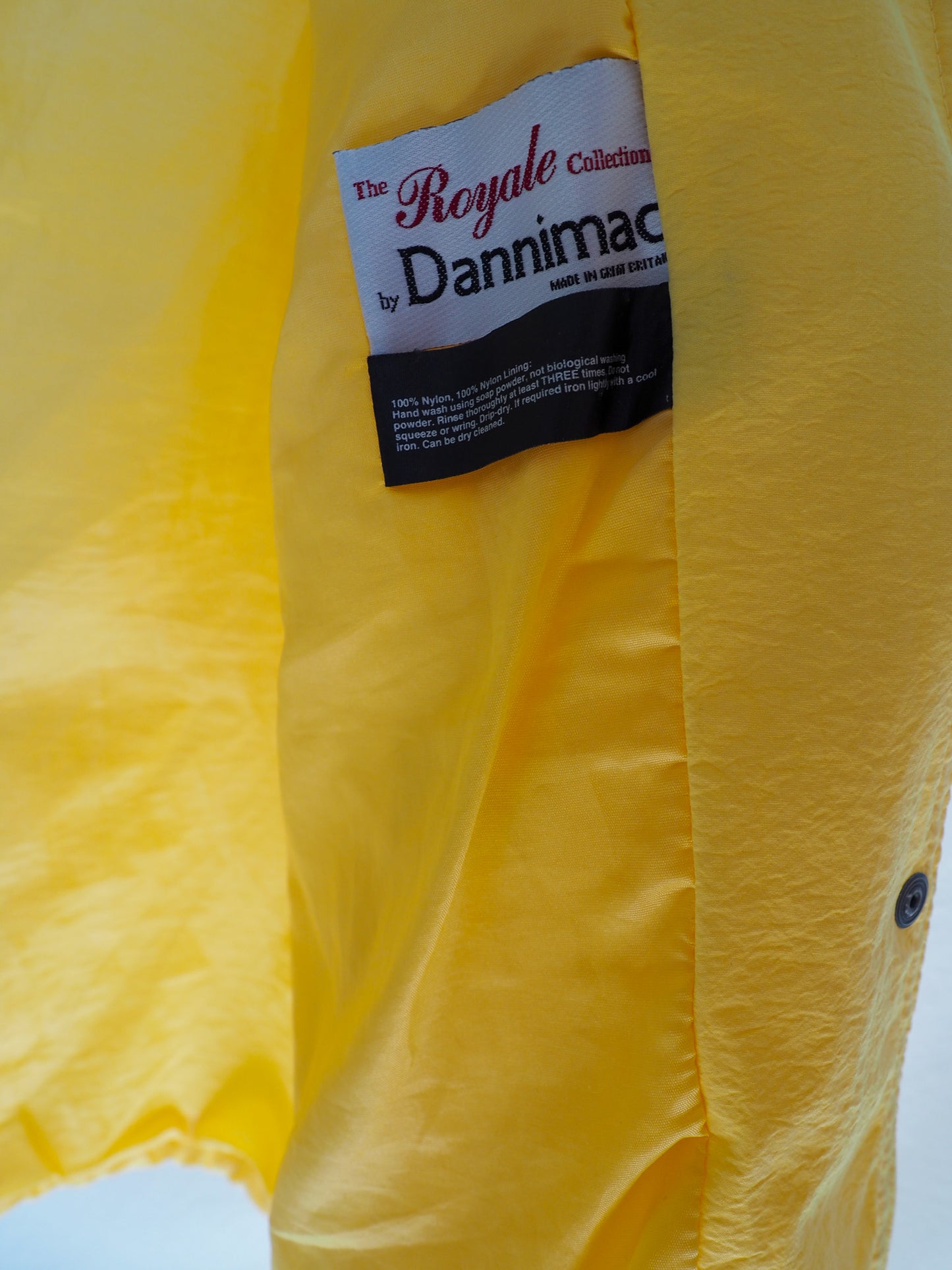 VINTAGE DANNIMAC Yellow Rain Jacket UK 8-12