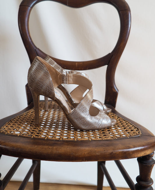 LK BENNETT Metallic Leather Heels Size 5