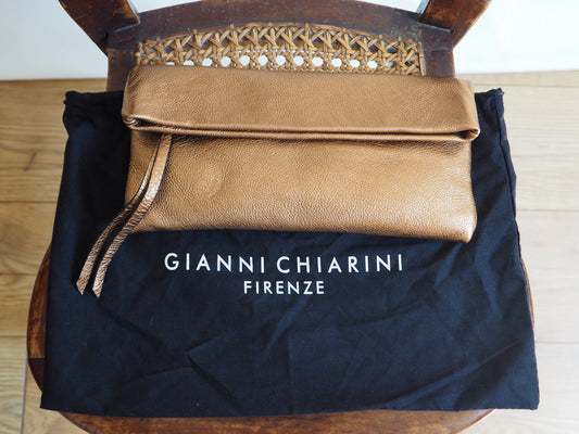 GIANNI CHIARINI Metallic Fold-over Clutch Bag